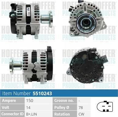 Hoffer H5510243 - Alternator www.molydon.hr