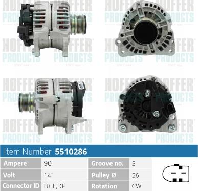 Hoffer H5510286 - Alternator www.molydon.hr