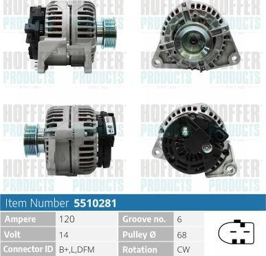 Hoffer H5510281 - Alternator www.molydon.hr