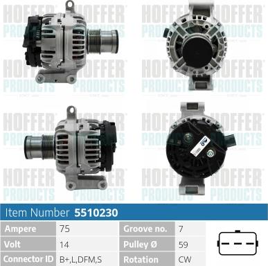 Hoffer H5510230 - Alternator www.molydon.hr