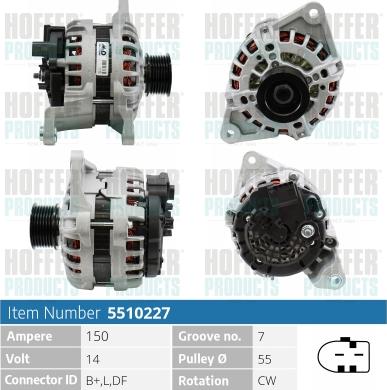 Hoffer H5510227 - Alternator www.molydon.hr