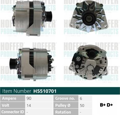 Hoffer H5510701 - Alternator www.molydon.hr