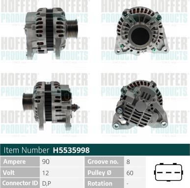 Hoffer H5535998 - Alternator www.molydon.hr