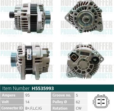 Hoffer H5535993 - Alternator www.molydon.hr