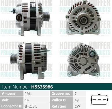 Hoffer H5535986 - Alternator www.molydon.hr