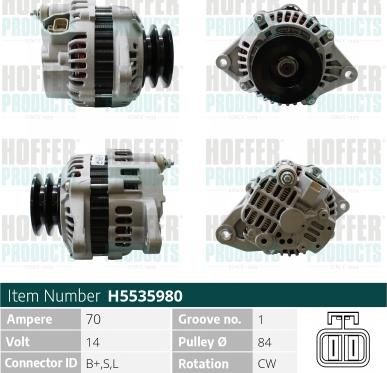 Hoffer H5535980 - Alternator www.molydon.hr