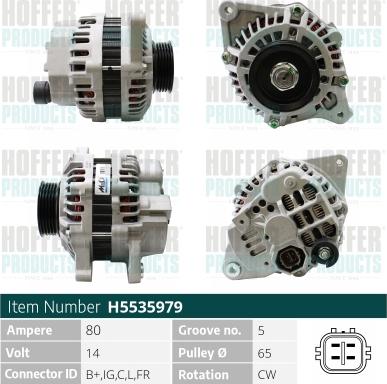 Hoffer H5535979 - Alternator www.molydon.hr