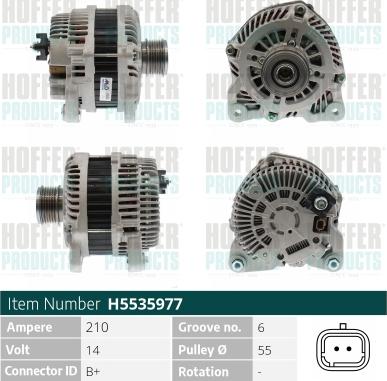 Hoffer H5535977 - Alternator www.molydon.hr