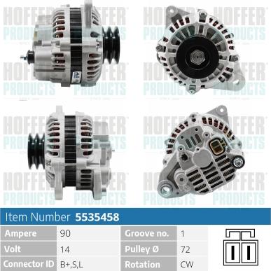 Hoffer H5535458 - Alternator www.molydon.hr