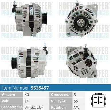 Hoffer H5535457 - Alternator www.molydon.hr