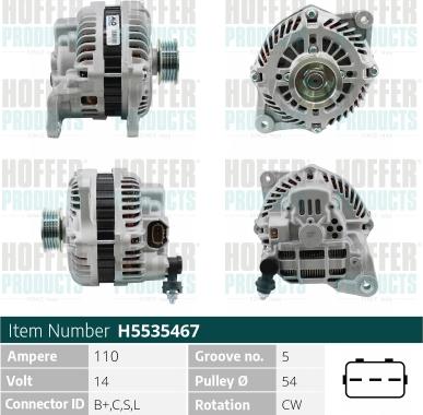 Hoffer H5535467 - Alternator www.molydon.hr