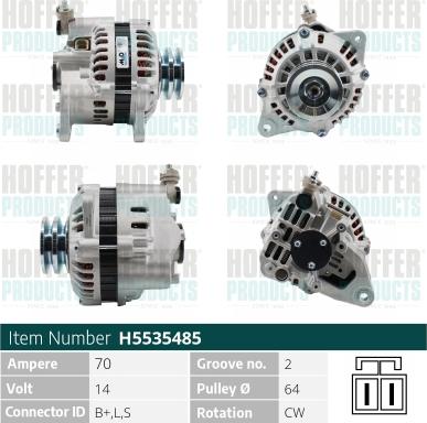 Hoffer H5535485 - Alternator www.molydon.hr