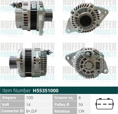 Hoffer H55351000 - Alternator www.molydon.hr