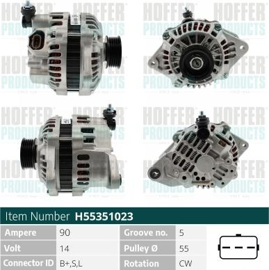 Hoffer H55351023 - Alternator www.molydon.hr