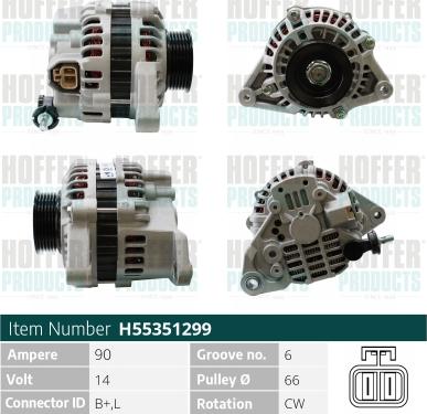 Hoffer H55351299 - Alternator www.molydon.hr