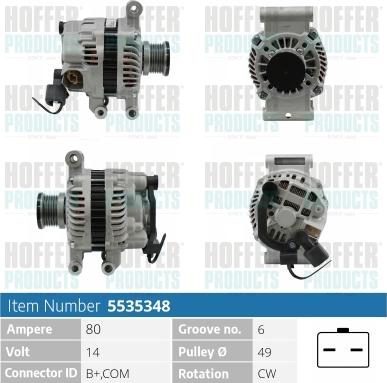 Hoffer H5535348 - Alternator www.molydon.hr