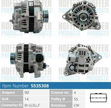 Hoffer H5535308 - Alternator www.molydon.hr