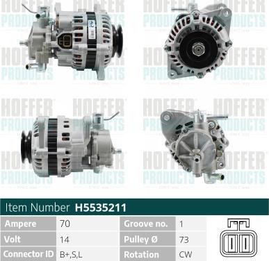 Hoffer H5535211 - Alternator www.molydon.hr