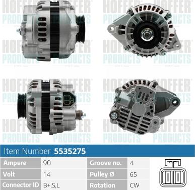 Hoffer H5535275 - Alternator www.molydon.hr