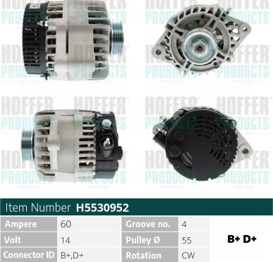 Hoffer H5530952 - Alternator www.molydon.hr