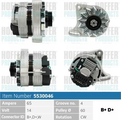 Hoffer H5530046 - Alternator www.molydon.hr