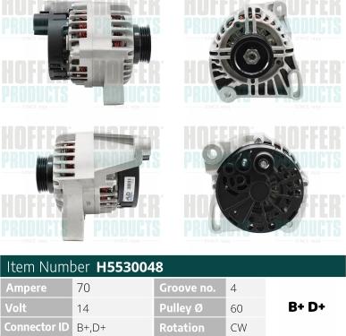 Hoffer H5530048 - Alternator www.molydon.hr