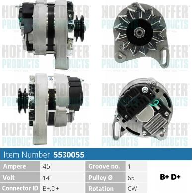 Hoffer H5530055 - Alternator www.molydon.hr