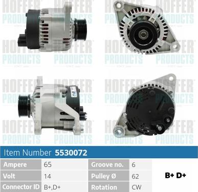 Hoffer H5530072 - Alternator www.molydon.hr