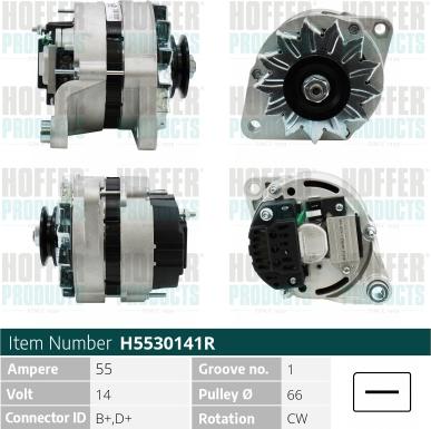 Hoffer H5530141R - Alternator www.molydon.hr