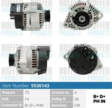 Hoffer H5530143 - Alternator www.molydon.hr