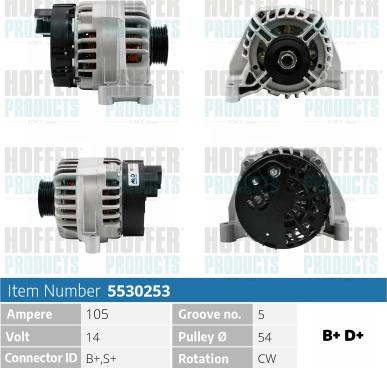 Hoffer H5530253 - Alternator www.molydon.hr