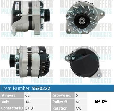 Hoffer H5530222 - Alternator www.molydon.hr