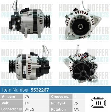 Hoffer H5532267 - Alternator www.molydon.hr