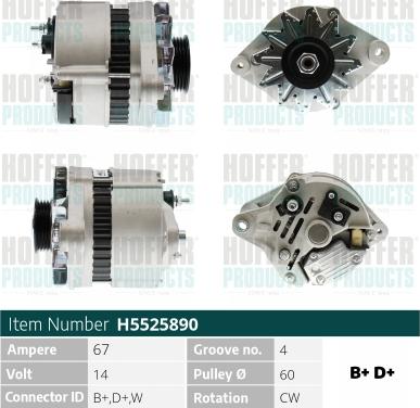 Hoffer H5525890 - Alternator www.molydon.hr