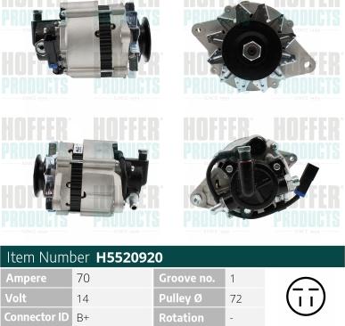 Hoffer H5520920 - Alternator www.molydon.hr