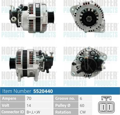 Hoffer H5520440 - Alternator www.molydon.hr