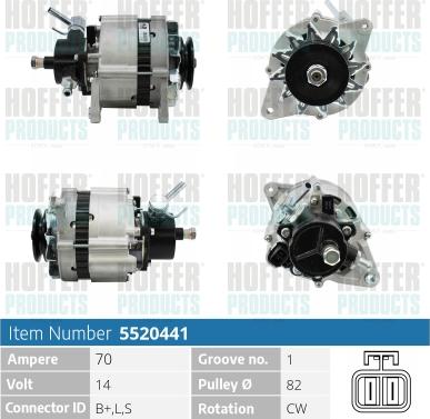 Hoffer H5520441 - Alternator www.molydon.hr