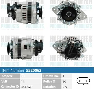 Hoffer H5520063 - Alternator www.molydon.hr