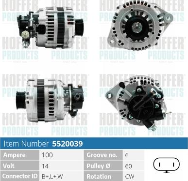 Hoffer H5520039 - Alternator www.molydon.hr