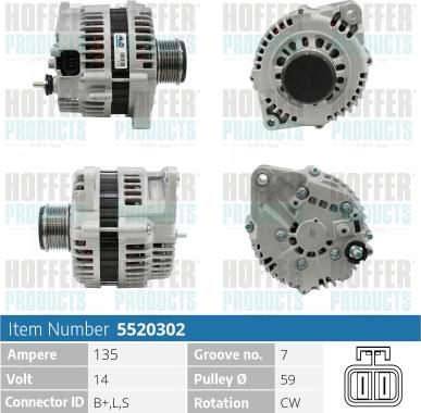 Hoffer H5520302 - Alternator www.molydon.hr