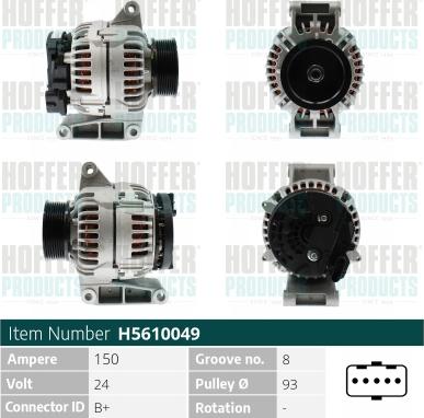 Hoffer H5610049 - Alternator www.molydon.hr