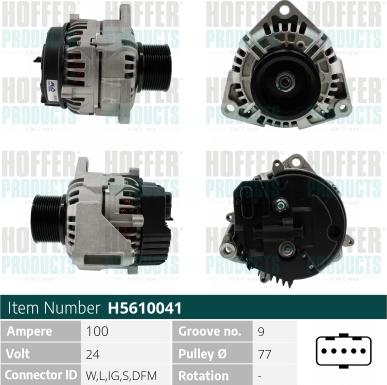 Hoffer H5610041 - Alternator www.molydon.hr