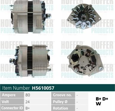 Hoffer H5610057 - Alternator www.molydon.hr