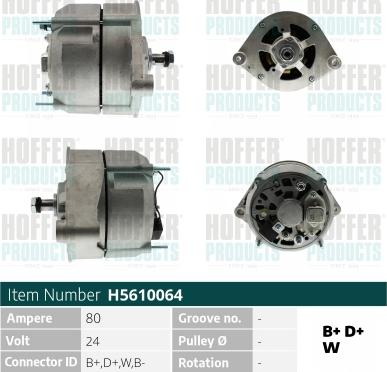 Hoffer H5610064 - Alternator www.molydon.hr