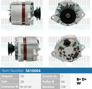 Hoffer H5610004 - Alternator www.molydon.hr