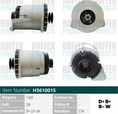 Hoffer H5610015 - Alternator www.molydon.hr