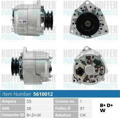 Hoffer H5610012 - Alternator www.molydon.hr