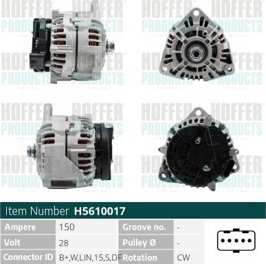 Hoffer H5610017 - Alternator www.molydon.hr