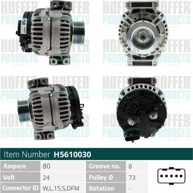 Hoffer H5610030 - Alternator www.molydon.hr