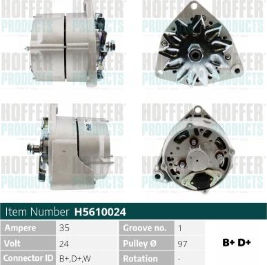 Hoffer H5610024 - Alternator www.molydon.hr